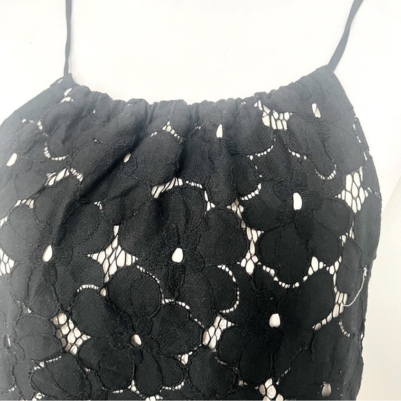Anthropologie Liv Los Angeles Black Eyelet Floral Lace Boho Halter Top Small - Picture 3 of 9